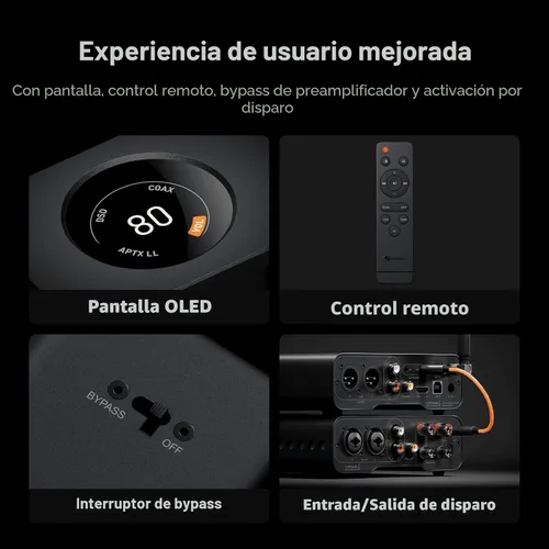 Miniatura 4 de Fosi Audio ZD3 Preamplificador DAC de escritorio, convertidor de audio digital a analógico totalmente equilibrado con ES9039Q2M para amplificador