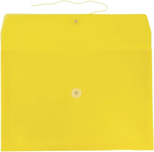 Miniatura 2 de Fundas de plástico con cierre de botón y cordel para guardar documentos (12 fundas de tamaño carta), de JAM Paper, Amarillo