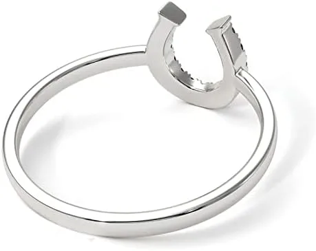 Miniatura 4 de Elige tu color de plata de ley 925, anillo de la suerte con piedras preciosas de herradura, solitario, joyería única, uso diario, fiesta, uso