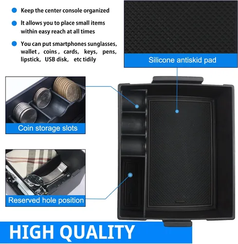 Miniatura 5 de SHAOHAO para Ford Maverick 2024 2025 Organizador de Consola Central, Compatible con Accesorios Ford Maverick 2022 2023 2024 2025 XL, XLT, Lariat