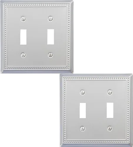 Miniatura 41 de OKAWYC Cubierta de Interruptor de Luz de Tomacorriente Dúplex Individual Belaire de Metal con Cuentas para Pared, Paquete de 4 Latón Antiguo 1 Gang