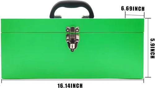 Miniatura 6 de Caja de herramientas de metal portátil con bloqueo, caja de herramientas de metal, caja de herramientas, organizador de peaje, kit de herramientas