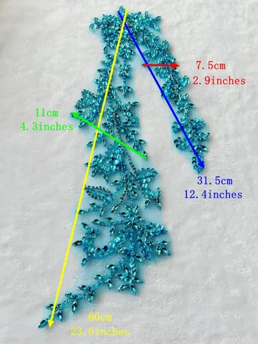 Miniatura 3 de PLune Diamantes de imitación acrílicos brillantes hechos a mano en apliques de encaje, cuentas de costura, parches para accesorios para vestido