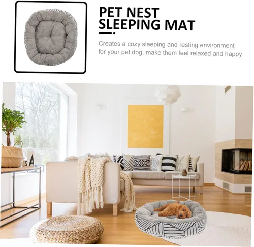 Miniatura 7 de ORFOFE Cama compacta de forro polar de cordero para mascotas, tapete para dormir para gatos y perros, cálido y ligero, portátil, cojín