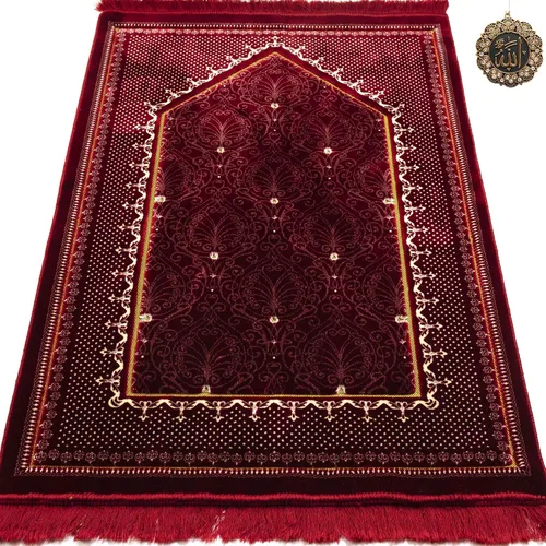 Miniatura 8 de Modefa Alfombra de oración de terciopelo islámico turco, gruesa y ancha, suave, para hombres y mujeres, tapete grande tradicional musulmán para Negro