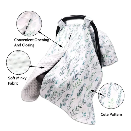Miniatura 2 de Fundas de asiento de coche para bebés y fundas de almohada de lactancia, hoja verde