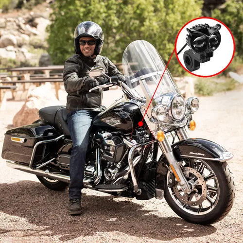Miniatura 3 de ONERAY Luces Antiniebla para Motocicleta, Faro LED para Motocicleta Forma de Búho con Haz Alto y Bajo, Luz de Conducción Universal para Motocicletas
