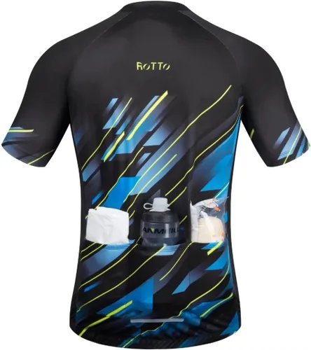 Miniatura 2 de ROTTO Camiseta de ciclismo para hombre, manga corta, para ciclismo