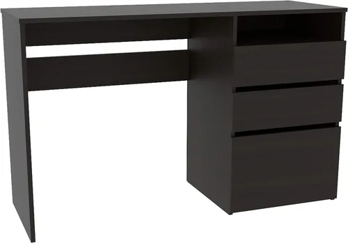 Miniatura 8 de FM FURNITURE Louisiana - Escritorio para computadora, con tres cajones, color negro wengué para oficina