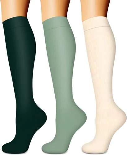 Miniatura 32 de Calcetines de compresión para mujeres y hombres (3 pares) – El mejor apoyo para enfermeras, correr, senderismo, recuperación y calcetines de vuelo