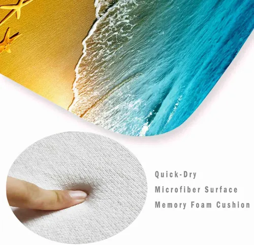Miniatura 3 de LYFANS Alfombras de baño de espuma de esponja absorbente suave para baño y cocina (24 x 71 pulgadas), tapete de franela antideslizante brillante