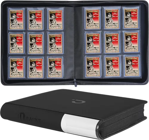 Miniatura 15 de D DACCKIT Carpeta Toploader con capacidad para 288 cargadores superiores, carpeta con 9 bolsillos superiores para tarjeteros rígidos de 3 x 4