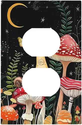 Miniatura 18 de Mid Century Morden Boho - Placa de pared para interruptor de luz dúplex de 1 banda, placa frontal decorativa eléctrica para receptáculo para baño