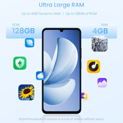 Miniatura 2 de realme Note 70T 4G Smartphone 4+128GB, pantalla de 6.75 pulgadas, negro, pantalla de 90 Hz, batería de 6000 mAh, cámara de 32 MP, potente procesador
