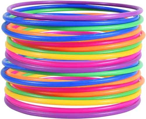 Miniatura 12 de OBTANIM Juego de lanzamiento de anillos de plástico de 12 piezas para niños y anillos de lanzamiento al aire libre para juego de práctica