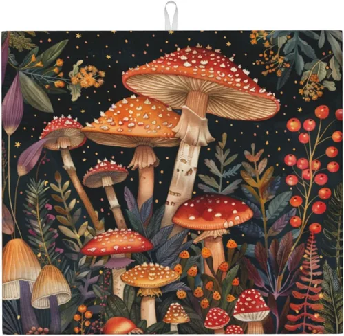 Miniatura 57 de Tapete de secado de platos de mármol blanco dorado para encimera de cocina, absorbente de 16 x 18 pulgadas, placa de microfibra de vidrio