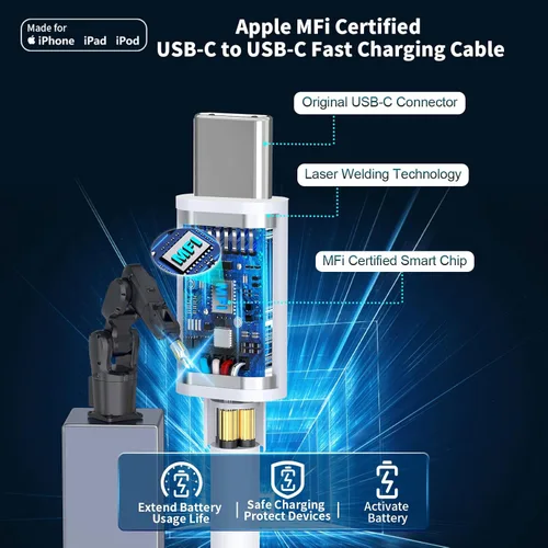 Miniatura 2 de [Apple MFi Certified] iPhone 17 Charger Fast Charging, Redpark 2Pack 20W USB C Wall Charge Block Type C Charger with 6FT Type C Cable for iPhone