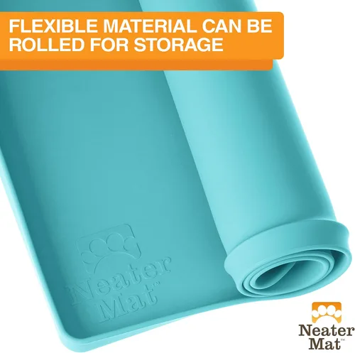 Miniatura 9 de Neater Pet Brands Neater Mat - Tapetes para mascotas para comida y agua, tapete para tazón de gato y perro, de silicona impermeable, bandeja