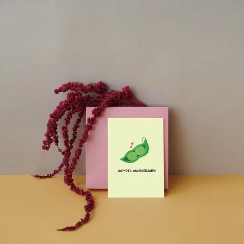 Miniatura 4 de Tarjeta de feliz aniversario SuperShunhu para él o para ella, linda tarjeta de aniversario de guisantes para pareja, tarjeta de aniversario