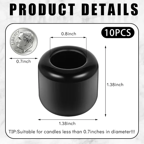 Miniatura 2 de Suclain 10 Pcs 0.7 Inch Chime Candle Holder Small Candle Holders Ceramic Holder for Rituals, Spells, Vigil, Altar, Witchcraft, Wiccan Supplies