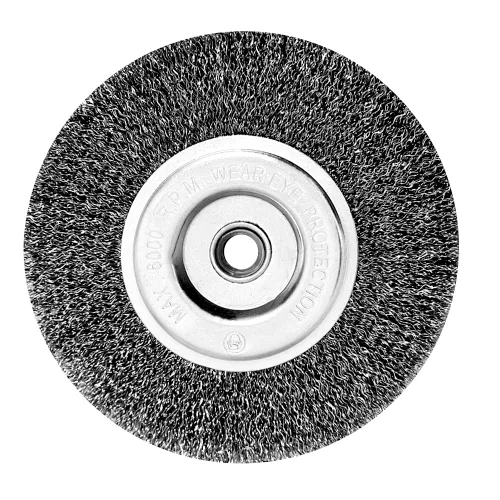 Miniatura 14 de Cepillo de rueda de alambre de banco de 6 pulgadas, alambre de acero prensado grueso, 0.012 pulgadas con eje de 5/8 pulgadas para amoladora de banco