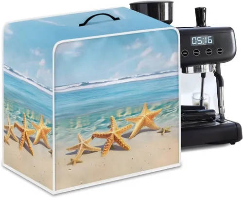 Miniatura 33 de Funda para cafetera, poliéster, azul, se adapta a la mayoría de máquinas de café estándar, protector resistente al polvo, huellas dactilares