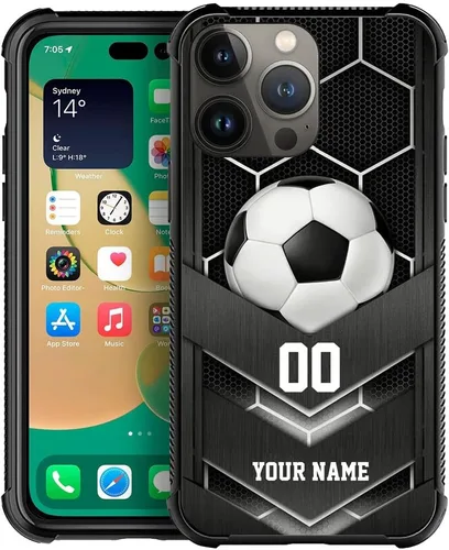 Miniatura 8 de DJSOK Compatible con iPhone personalizado de béisbol deportivo, cubierta de teléfono personalizada con número de nombre para iPhone 17/16/15/14 Pro