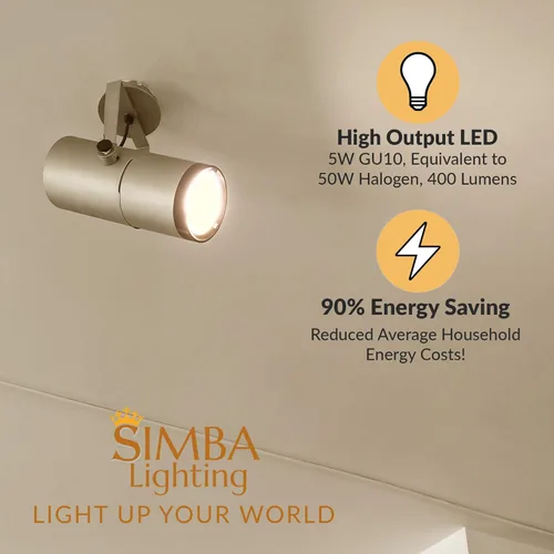 Miniatura 3 de Simba Lighting Bombilla LED GU10 de 5 W ETL, no regulable (paquete de 6) halógena de 50 W de repuesto MR16 para acento, iluminación de pista, haz