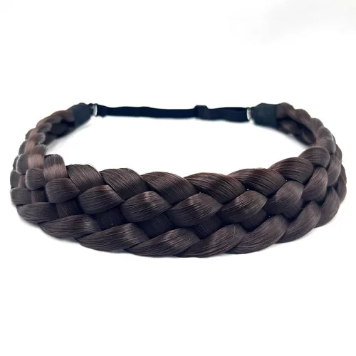 Miniatura 16 de Diadema de pelo sintético de 5 hebras trenzadas, clásicas, gruesas, anchas, trenzadas, elásticas, multicolor, accesorios de belleza para el cabello