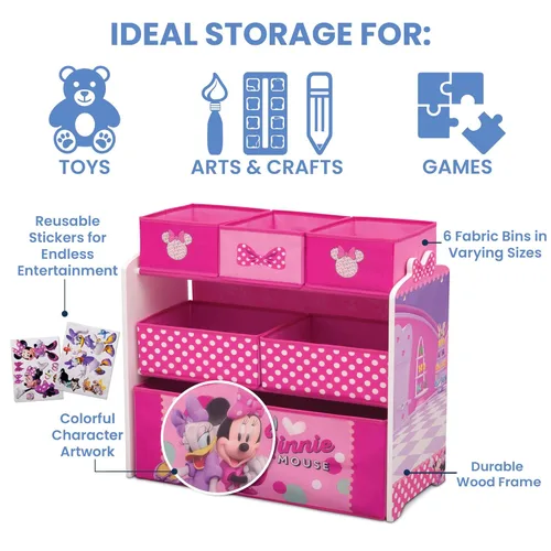 Miniatura 4 de Delta Children Disney Minnie Mouse - Organizador de juguetes para diseño y almacenamiento de 6 cubos Minnie Mouse - Dotty Sobre Puntos