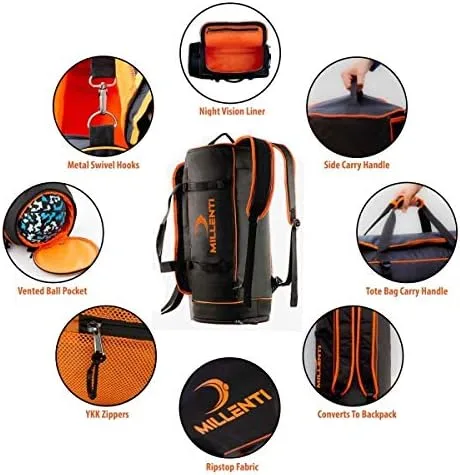Miniatura 3 de Millenti Bolsa deportiva para mujeres y hombres, mochila de viaje de fin de semana, bolsa de gimnasio de 40 l con compartimento para zapatos, bolsa