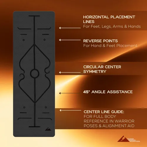 Miniatura 5 de BodyForge - Tapete de yoga grueso de 0.315 pulgadas, elastómero termoplástico, ecológico, con marcas de alineación, antideslizante, extra gruesa