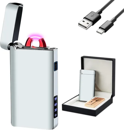 Miniatura 15 de GADATOP Encendedor eléctrico recargable, encendedor de plasma de arco, encendedor sin llama, encendedor al aire libre, resistente al viento