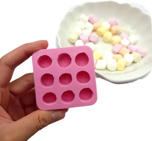 Miniatura 4 de Natucraft Molde de silicona para malvavisco 9 cavidades, cera, jabón, resina, molde de jabón realista malvavisco flexible molde NC040