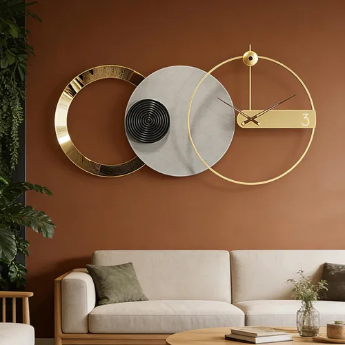Miniatura 14 de Starburst Reloj de Pared Redondo Decorativo de 24" Silencioso Operado por Batería, Reloj de Pared Decorativo de Metal Moderno de Mediados de Siglo