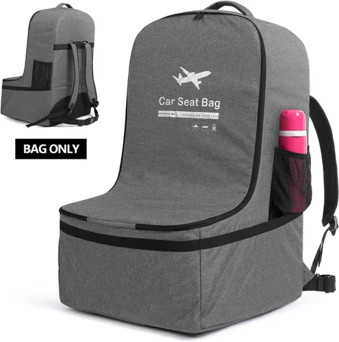 LUXJA Bolsa de viaje para asiento de automóvil, bolsa de avión con correas acolchadas para mochila y correas ajustables en la cintura para viajes