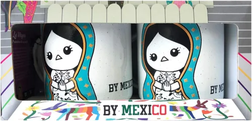 Miniatura 3 de BY MEXICO Mexican Designs Pocillo de Peltre Duo - Tazas esmaltadas, 12 onzas