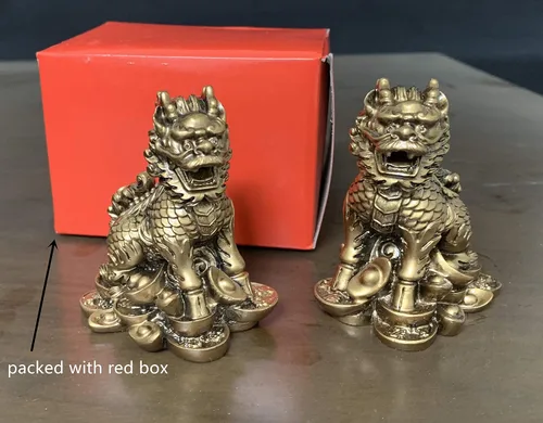 Miniatura 5 de Betterdecor Feng Shui Guardián Imperial Chino Chi Lin/Kylin/Qi Lin Estatua Decoración B3