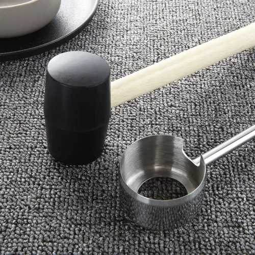 Miniatura 3 de Kit de herramientas de abridor de coco - Abridor de gato de coco de acero inoxidable con mazo de goma