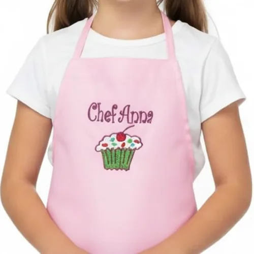Delantal personalizado para niños, bordado con nombre personalizado, hecho a mano, delantal de cocina para hornear para niños y niñas de 3 a 11