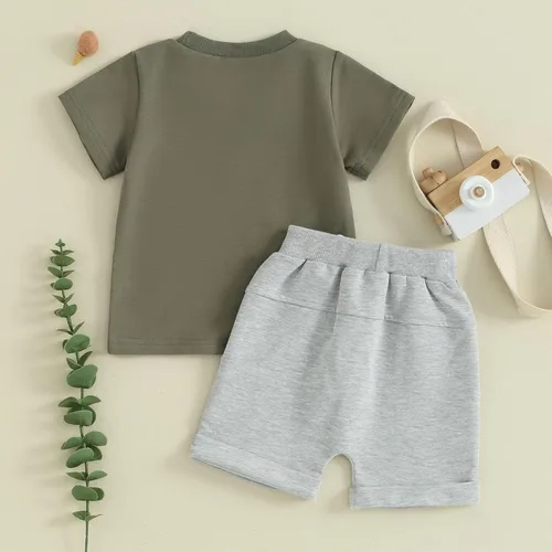 Miniatura 38 de Conjunto de camiseta de manga corta para bebé niño y niña, camiseta de manga corta, pantalones cortos casuales, ropa para recién nacidos, 6, 12, 18