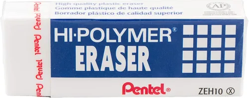 Miniatura 2 de Pentel - Borrador de bloque de alto polímero, grande, blanco, paquete de 10 borradores ZEH-10 (ZEH10PC10)