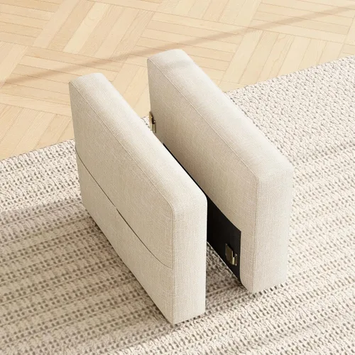 Miniatura 3 de HONBAY - Reposabrazos modulares para sofá cama modular, par de reposabrazos para sofá cama modular, color beige