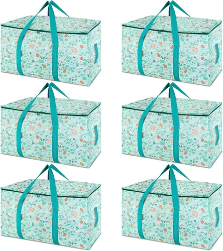 Miniatura 12 de BALEINE Paquete de 2 bolsas de mudanza de gran tamaño con asas reforzadas, bolsa de almacenamiento resistente para ropa, suministros de mudanza