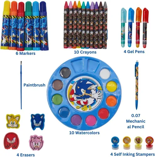 Miniatura 3 de Innovative Designs Juego de Arte para Niños de Sonic the Hedgehog de Creatividad Diversión para Colorear, Pintar y Manualidades