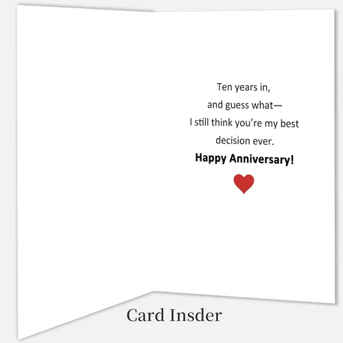 Miniatura 2 de Tarjeta Divertida de 10º Aniversario, Tarjeta de Regalo de 10º Aniversario de Bodas para Él Ella Esposo Esposa Parejas, Tarjetas de Aniversario