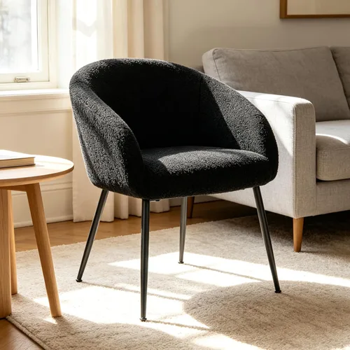 YDcosyfy Silla de Acento Pequeña Moderna, Cómoda Silla de Tocador de Maquillaje Sherpa con Patas de Metal, Silla Decorativa sin Ruedas para Sala de
