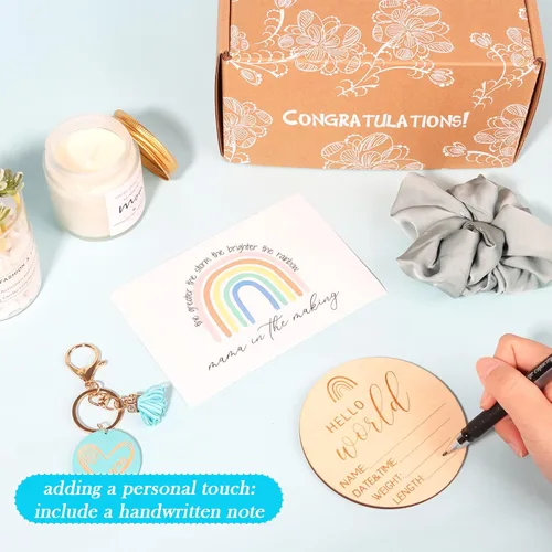 Miniatura 6 de Caja de regalo para nueva mamá, regalos de embarazo para futura mamá, cesta de regalo para niñas y niños, regalos posparto para madres primerizas