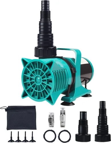 Bomba de agua sumergible de 150 W, 3100 GPH, ultra silenciosa y de bajo consumo, cable de 20 pies, elevación de 18 pies, boquilla multiángulo para