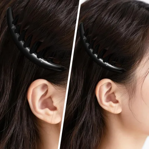 Miniatura 7 de Ymapinc 3 peines franceses para el cabello, 7 dientes, de plástico, elegantes peines laterales franceses para mujeres y niñas, ordenar moños